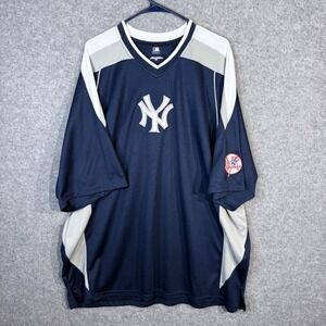 MLB New‎ York Yankees Baseball Jersey V-Neck Patchwork 2XL Mens